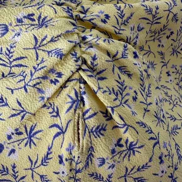 April Cornell Sleeveless Midi Dress Size XL Yellow floral V-Neck Retro - Picture 10 of 12